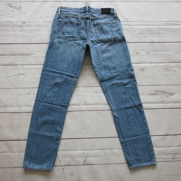 Theory Distressed Ripped Off 100% Cotton Slim Straight Leg Denim Jeans - Size 26 - Picture 2 of 8